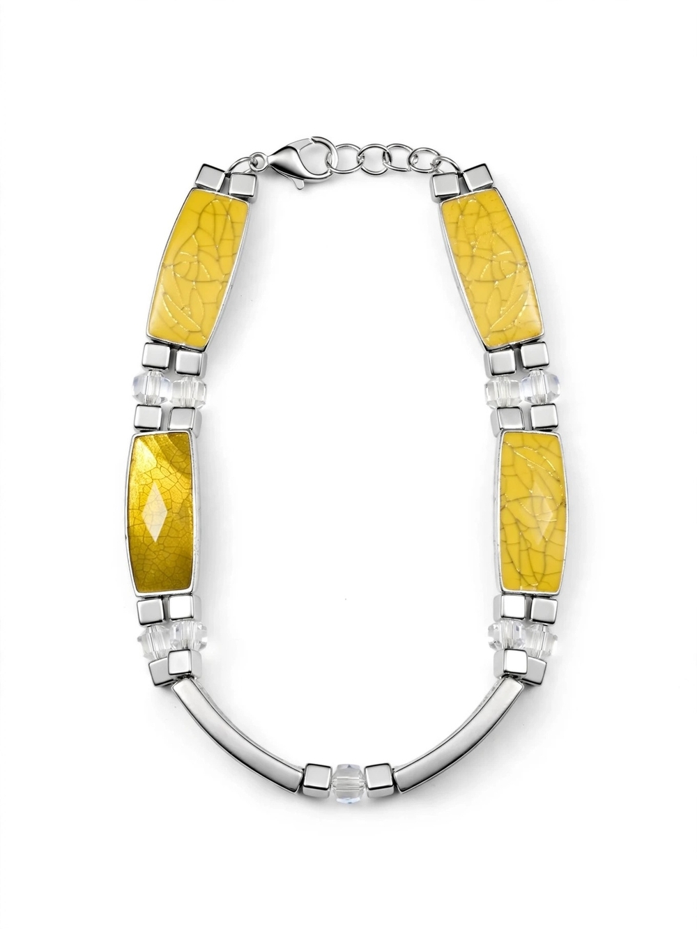 Yellow Ceramic Inlay Women's Bracelet